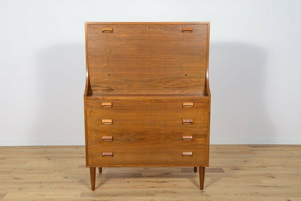 Mid Century Danish Walnut Secretary By Borge Mogensen For Soborg Mobler, 1960s