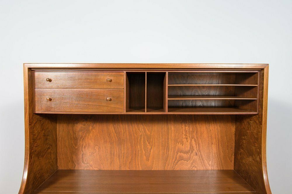Mid Century Danish Walnut Secretary By Borge Mogensen For Soborg Mobler, 1960s photo vintage