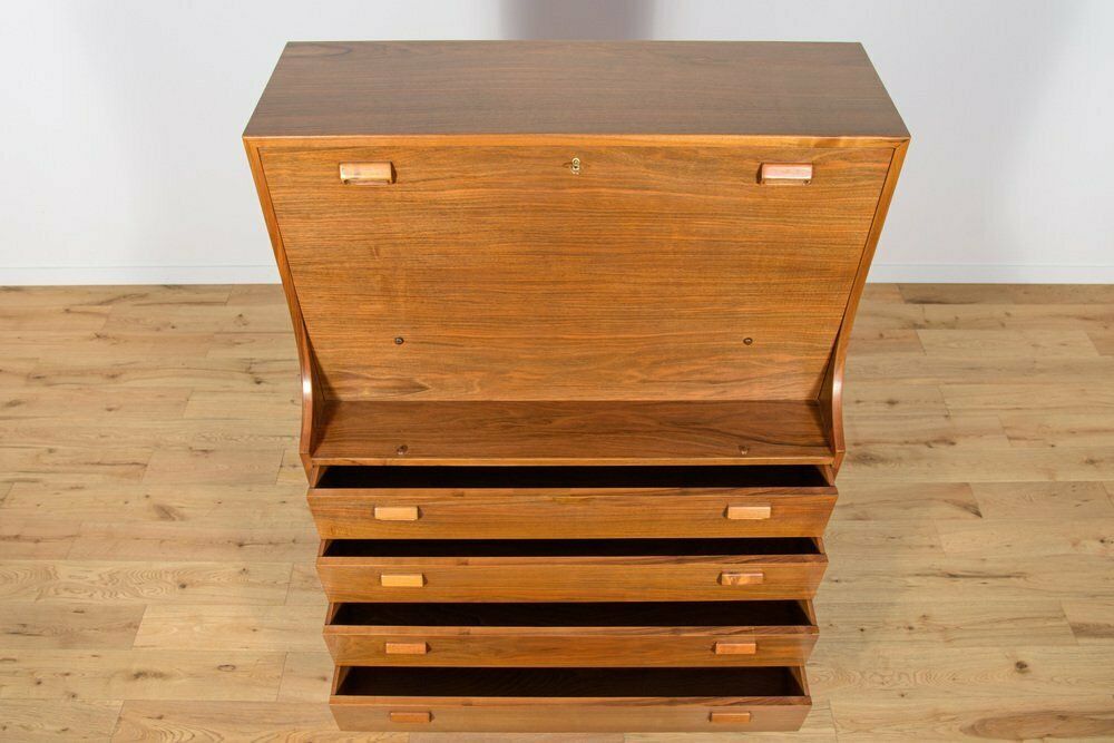 Furniture Mid Century Danish Walnut Secretary By Borge Mogensen For Soborg Mobler, 1960s photo