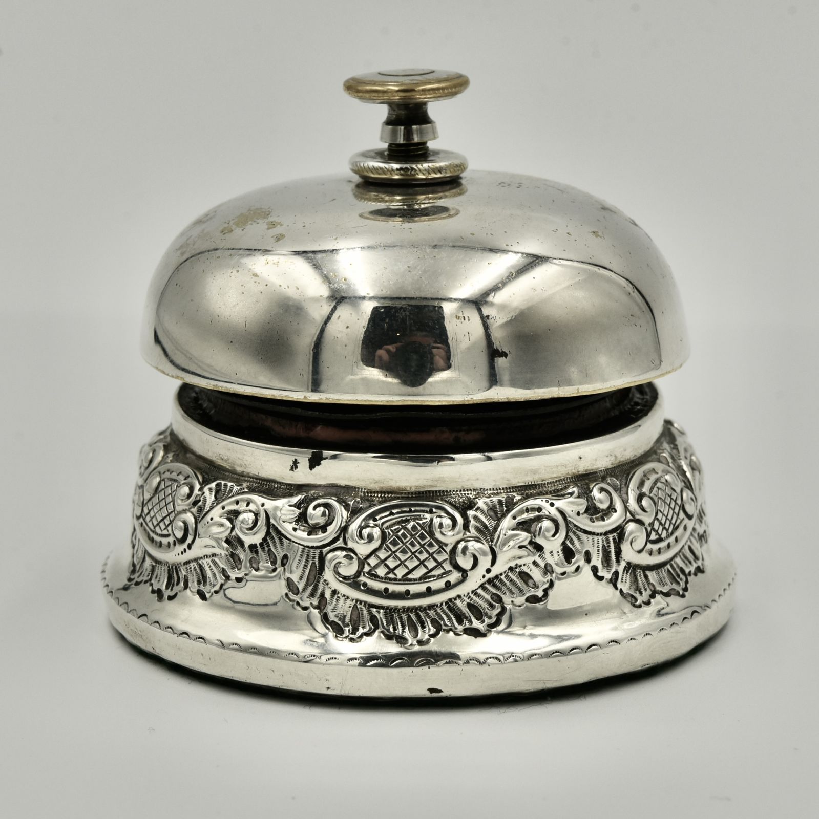 Antique Sterling Silver Desk Reception Bell photo for sale