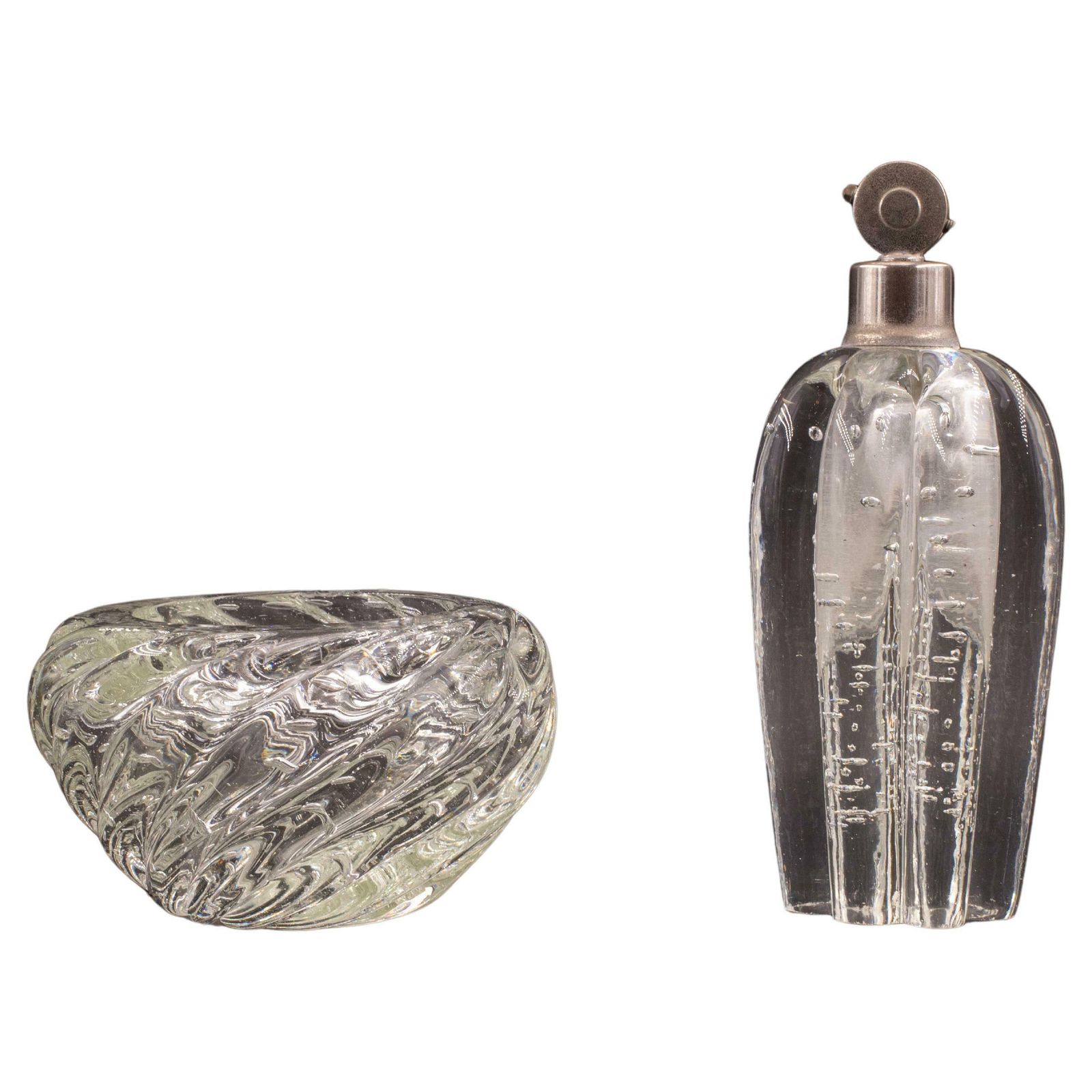 Set Of 2 Bubbles Glass Vase By Barovier E Toso, 1950s
