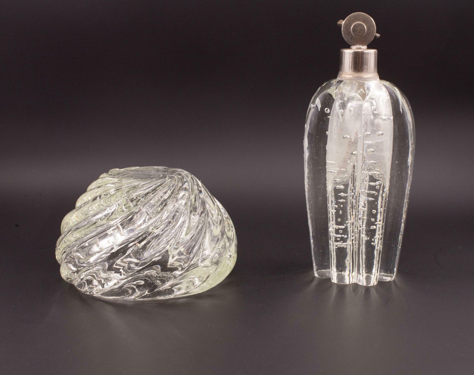 Set Of 2 Bubbles Glass Vase By Barovier E Toso, 1950s photo Home Decor