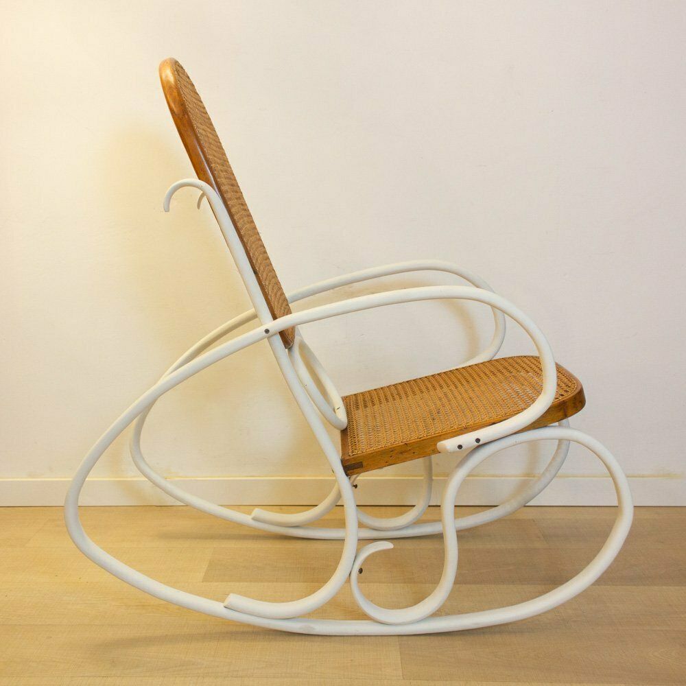 Art Nouveau Wicker Rocking Chair, Spain, Late 19th Century photo 595.0