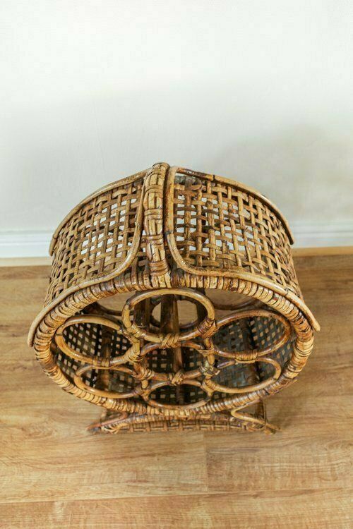 Large Bamboo 7 Wine Rack / Bottle Holder photo vinterior