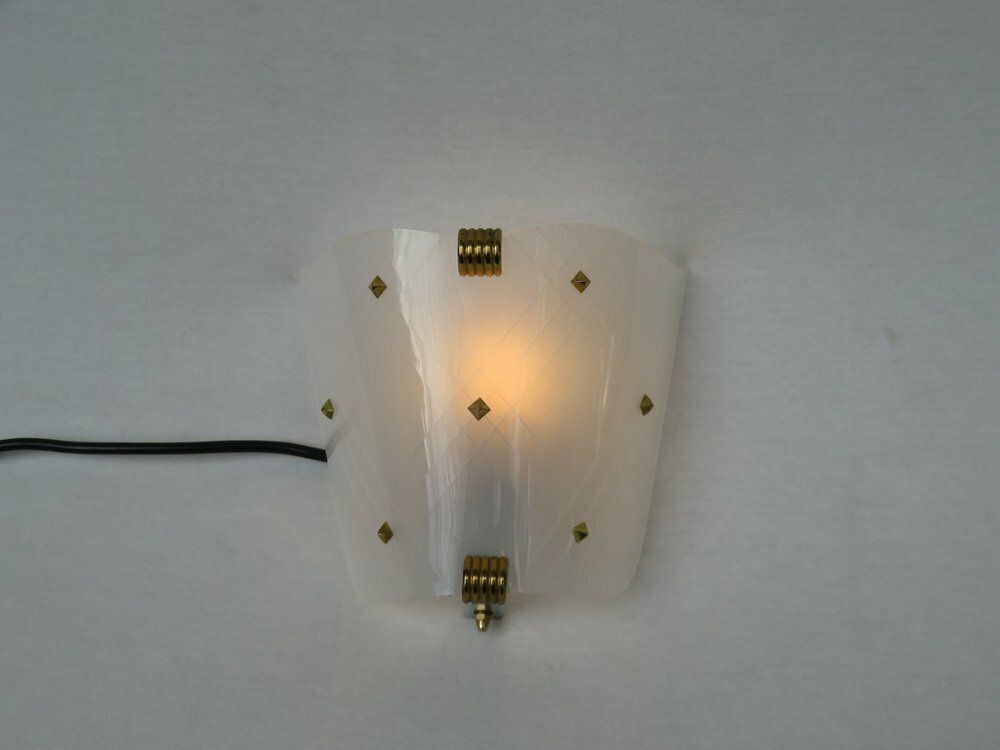 Wall Lights In Acrylic Glass & Brass, France, 1950s, Set Of 2 photo buy