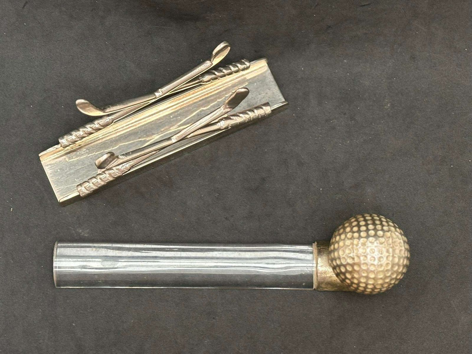 Golf Decor Napkin Holder Or Letter Holder Paper Weight Golf Ball Plated Napkin Holder Mail Rare Desk Ornament Gift Decor Table Decor photo vintage