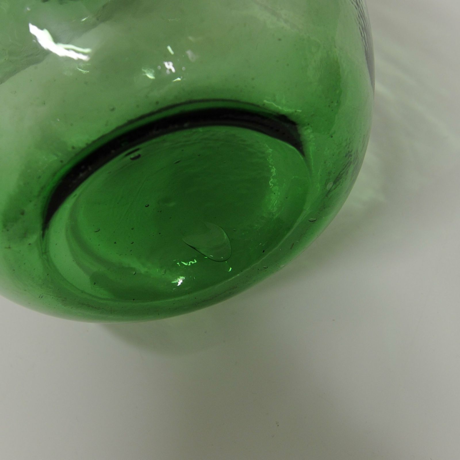 Vintage Green Glass Bottle Demijohn By Viresa, 1970s photo vinterior