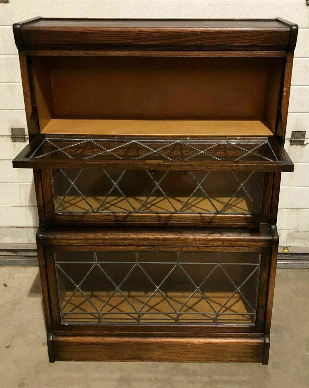 Handsome Vintage Barristers Style Bookcase / Stacking Glazed Bookshelves photo vintage