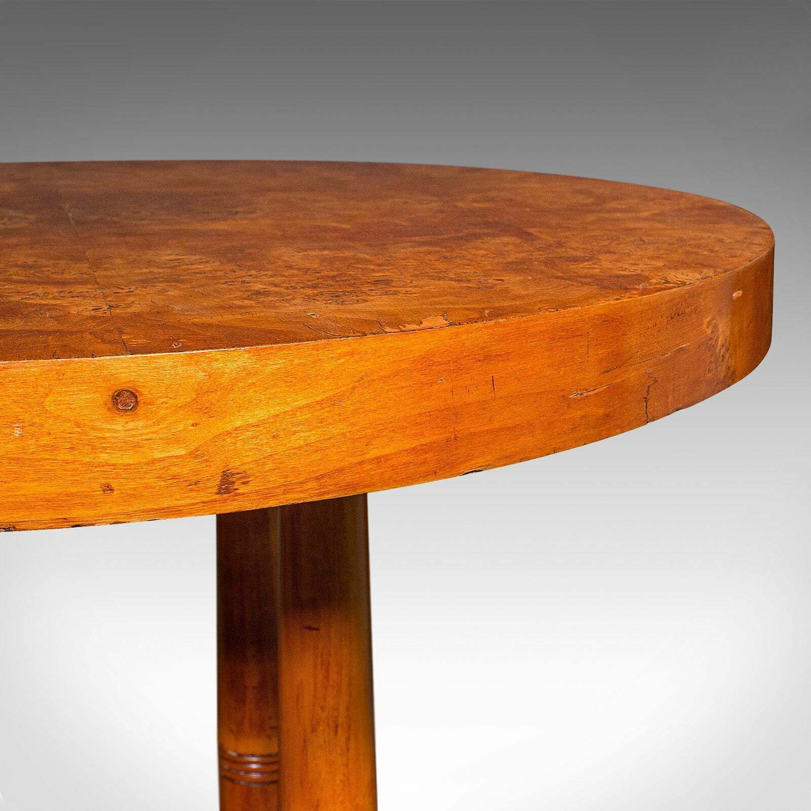 Vintage Podium Hall Table, French, Birds Eye Maple, Lamp, Side, Art Deco, C.1930 photo vintage