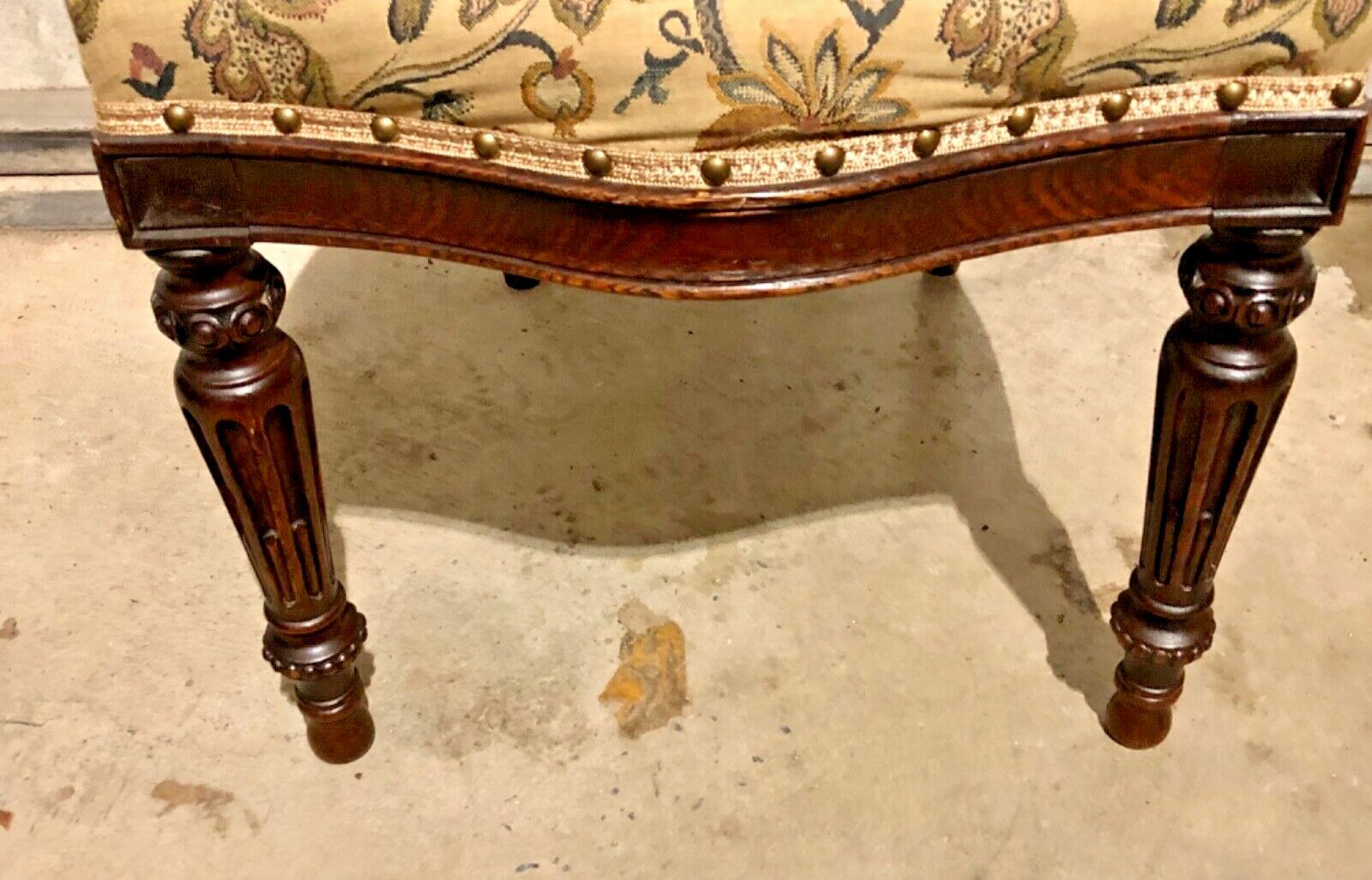 Handsome Set Of Four Antique Carved Oak Dining Chairs photo furniture