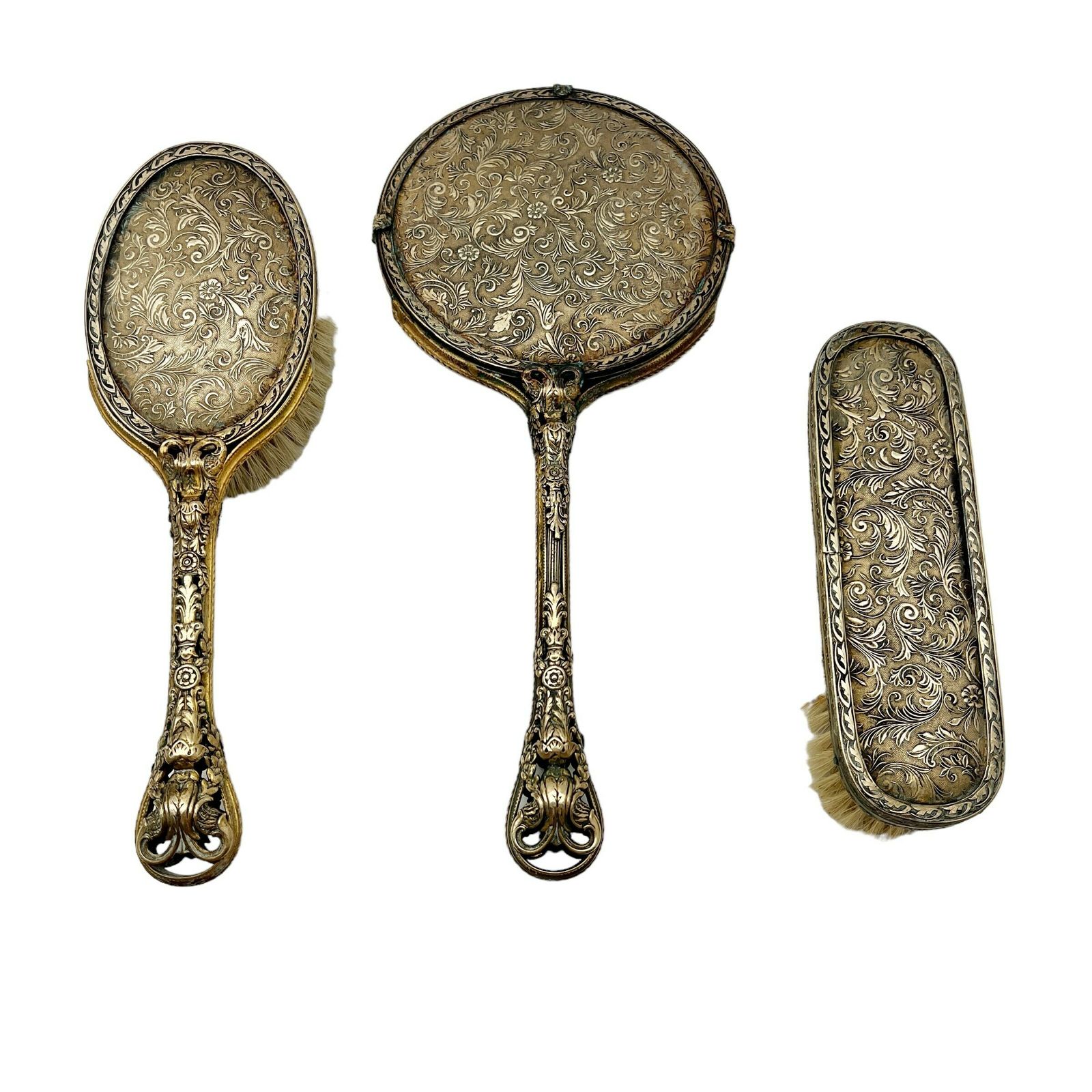 Antique French Decorative Gilt Brass Vanity Set   Dressing Table   Bedroom Decor photo Home Decor