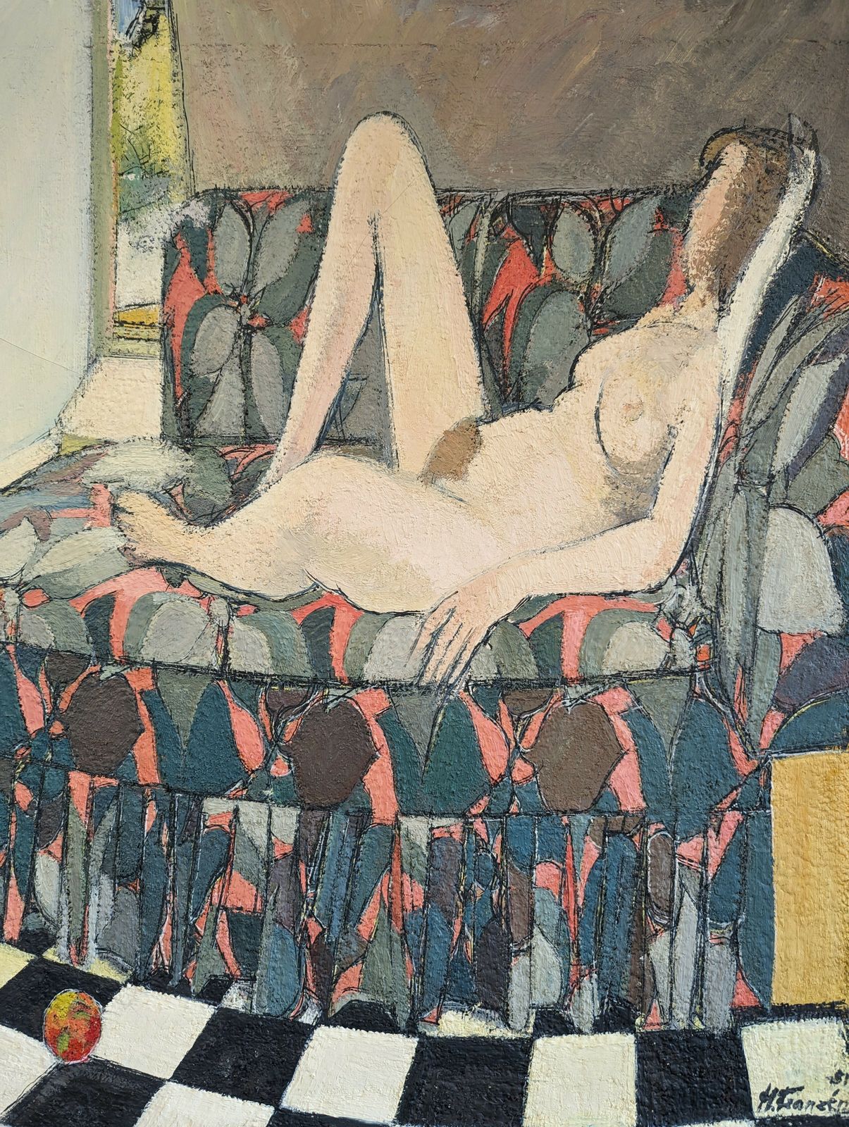 Nude On Couch (Very Large)  Oil Painting photo Art