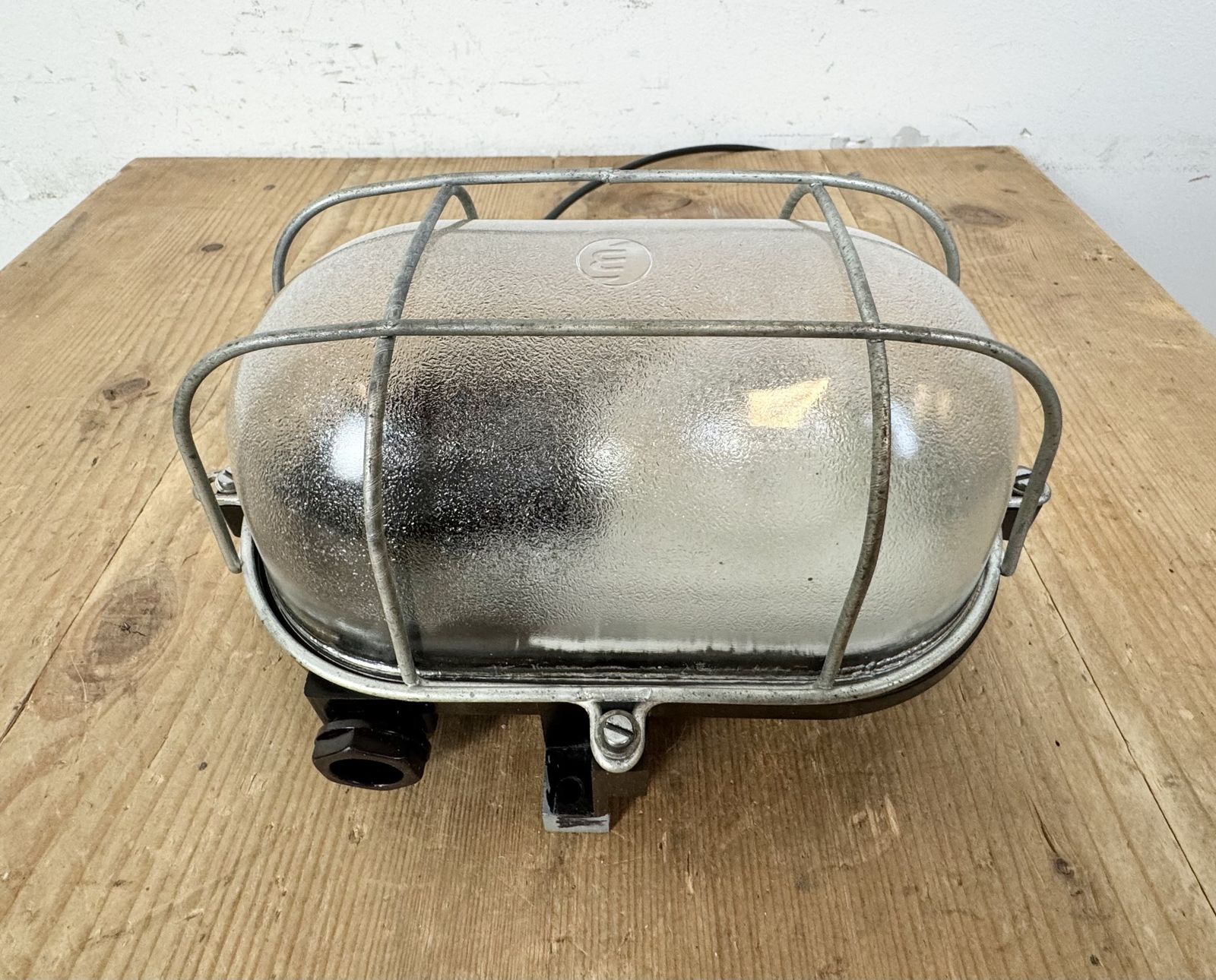 Industrial Brown Bakelite Wall Light With Frosted Glass, 1960s, 3x photo buy