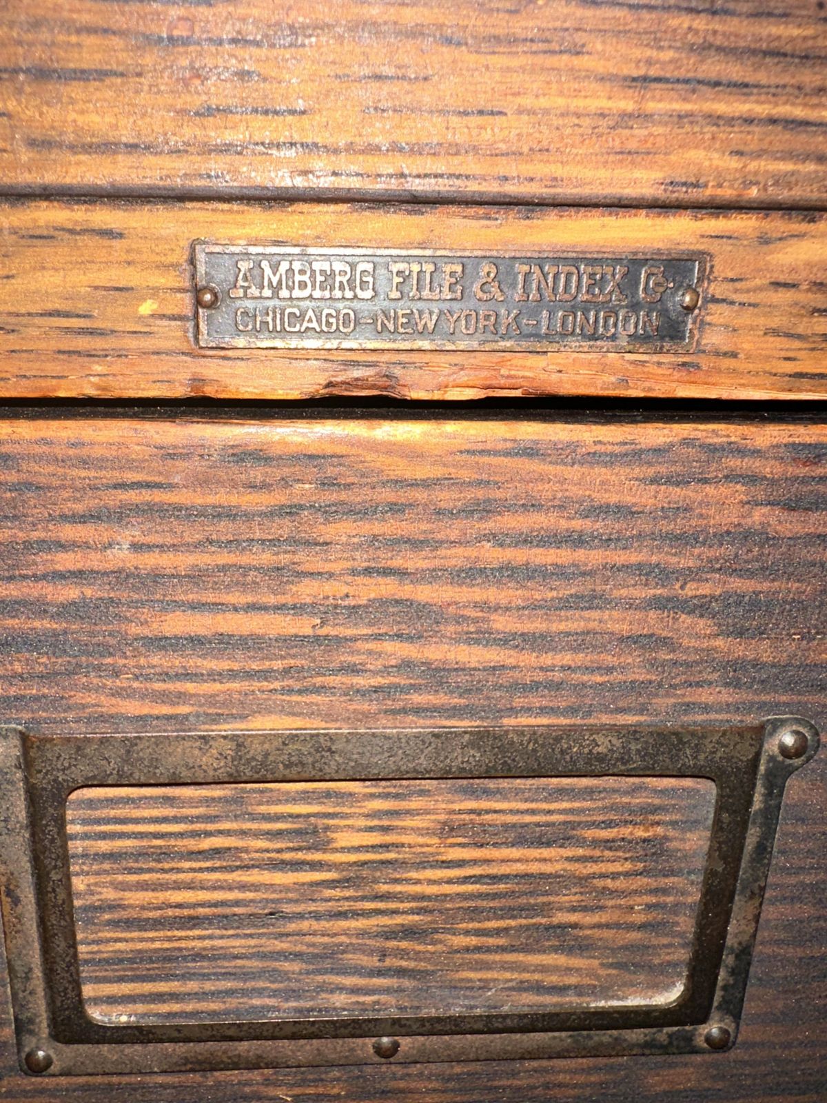 20th Century Vintage Wood Filing Cabinet photo for sale
