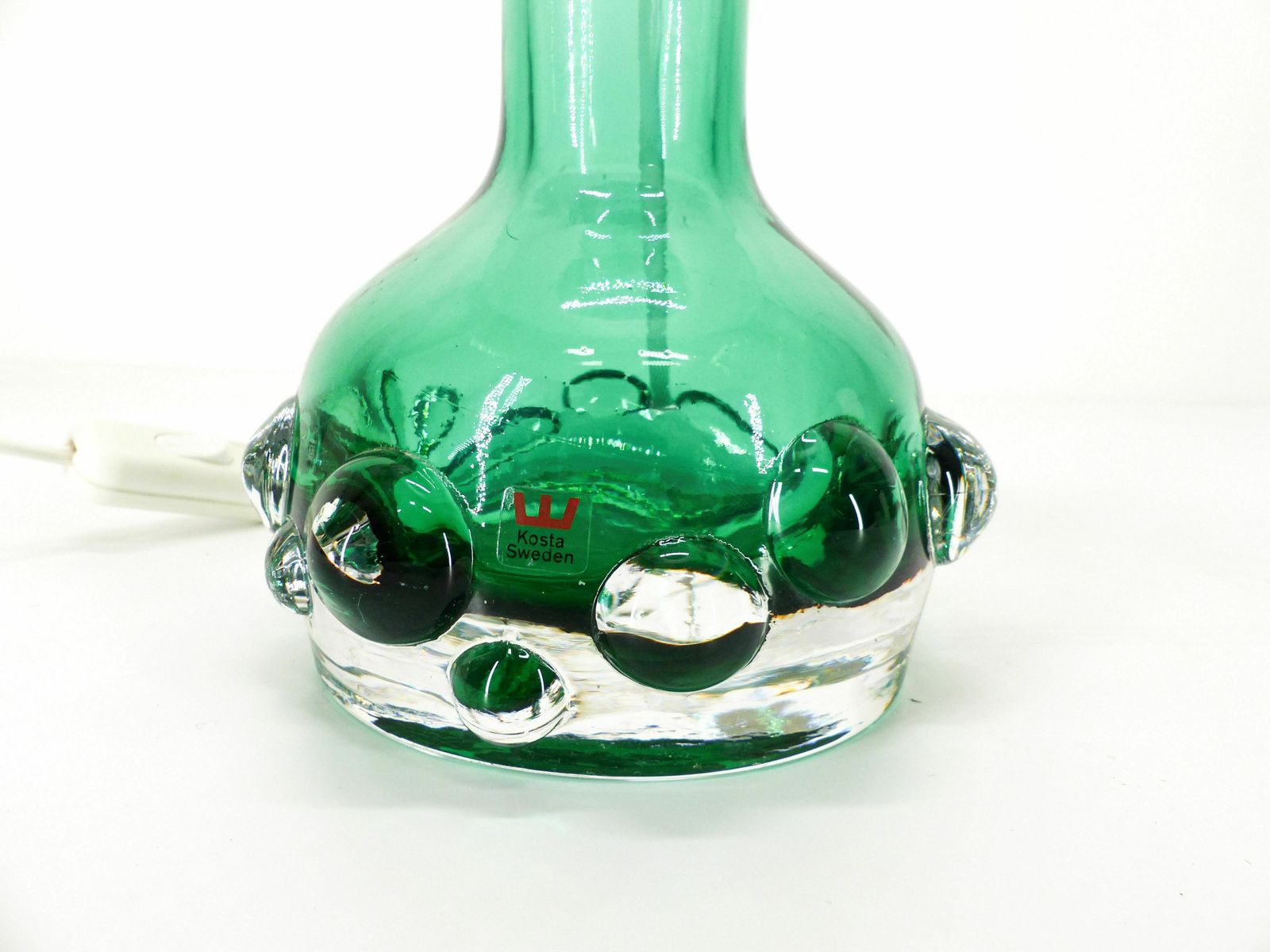 Scandinavian Green Glass Lamp Kosta Hans Owe Sandeberg Sweden 1960 photo furniture