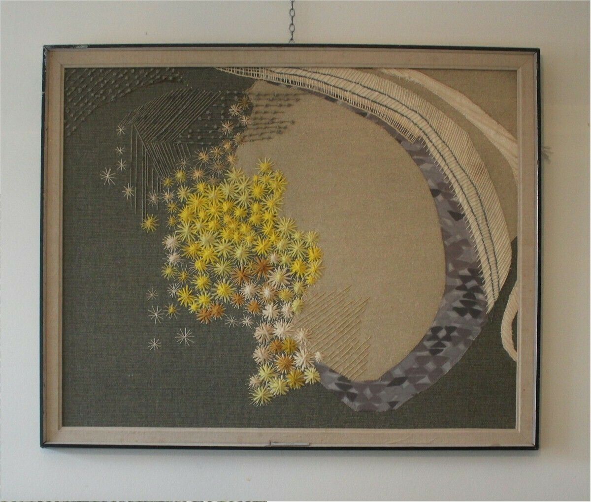 Framed Embroidery Needlepoint By Molly Arnold C1975 photo furniture