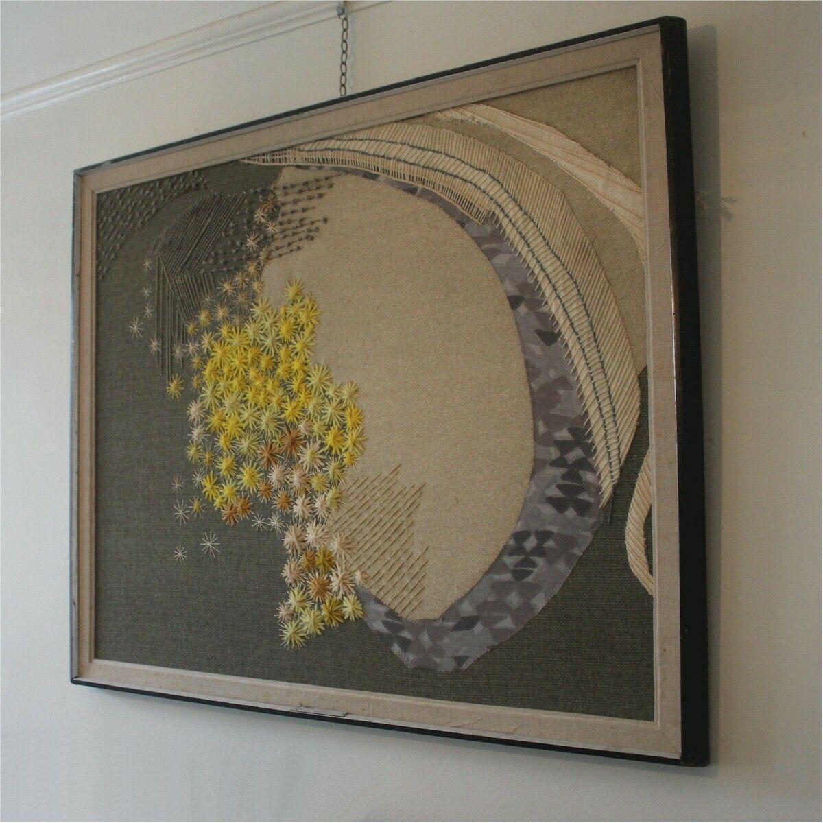 Framed Embroidery Needlepoint By Molly Arnold C1975 photo 350.0