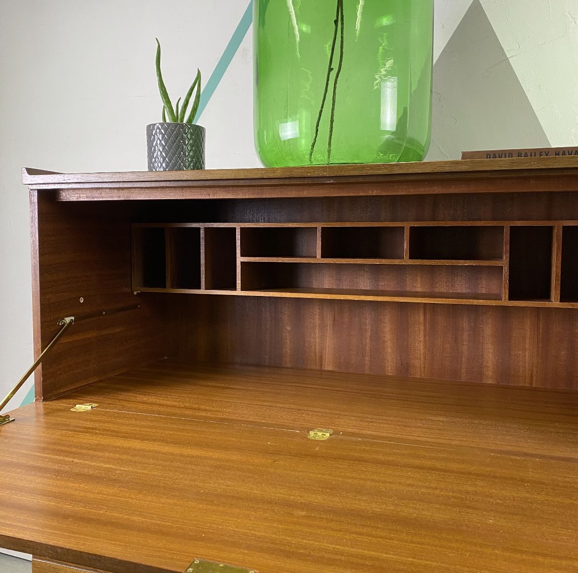 Mid Century Meredew Furniture Bureau Bookcase Teak Desk photo furniture