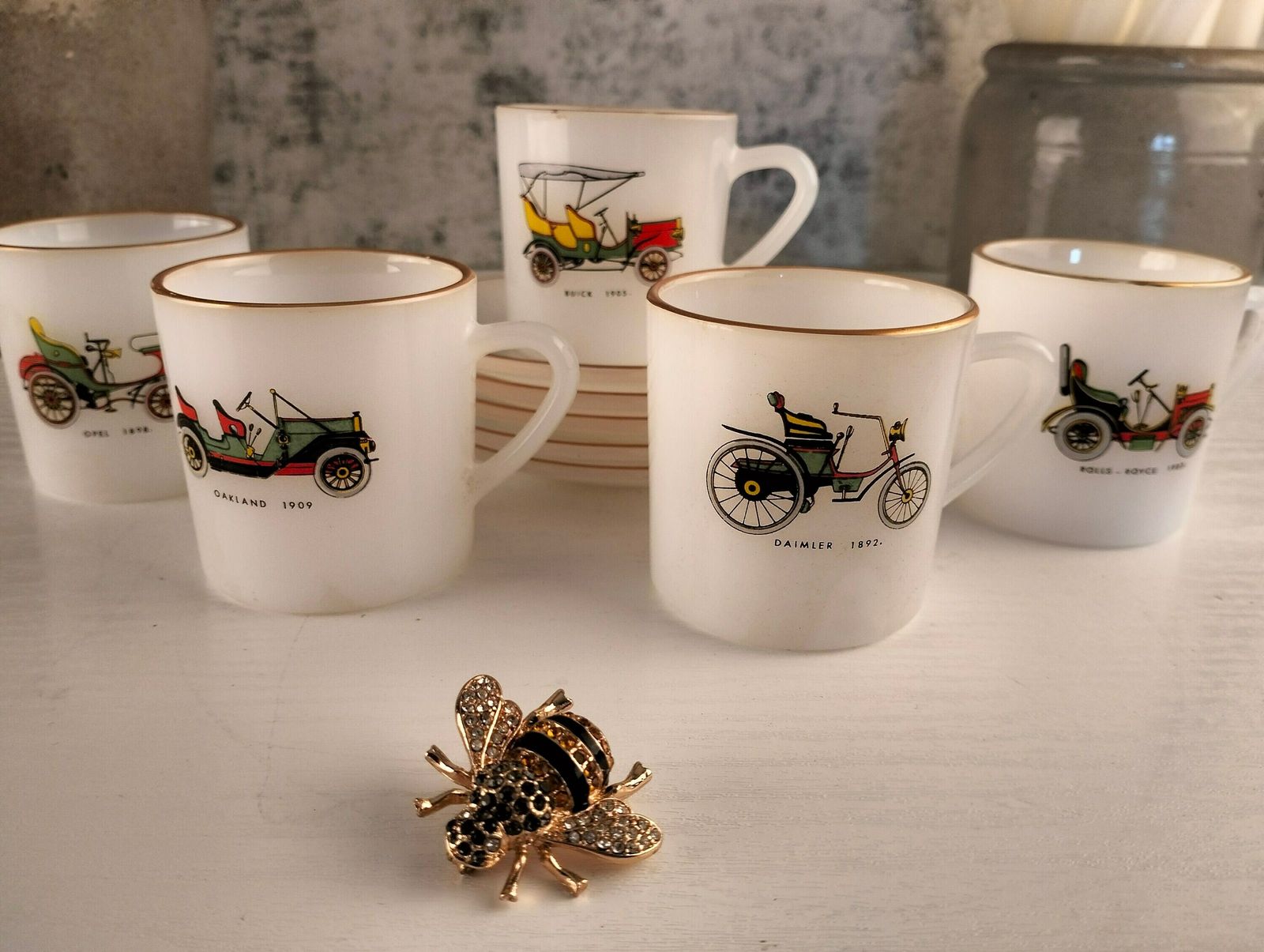 Arcopal   Arcopal France   Espresso Cups   White Cups   Gold Rim Cups   Arcopal France Cup   Gold Rim Coffee Cup   White Glass photo for sale