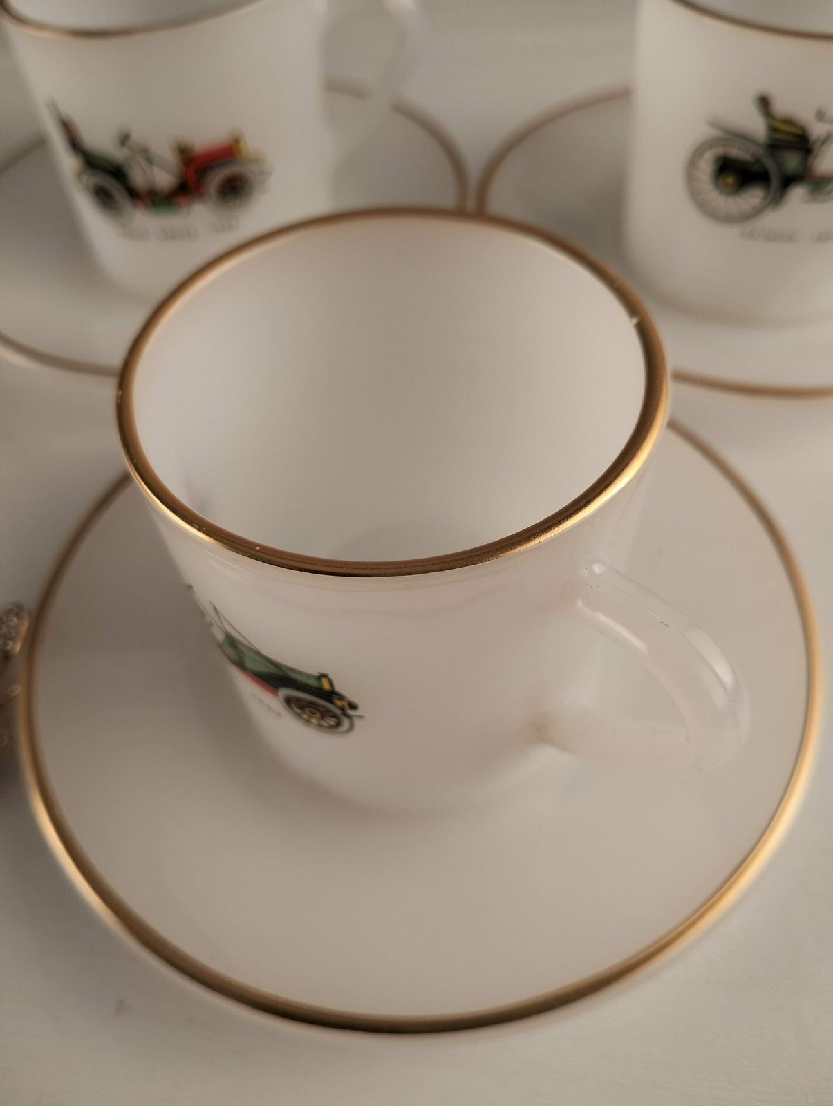 Arcopal   Arcopal France   Espresso Cups   White Cups   Gold Rim Cups   Arcopal France Cup   Gold Rim Coffee Cup   White Glass photo Home Decor