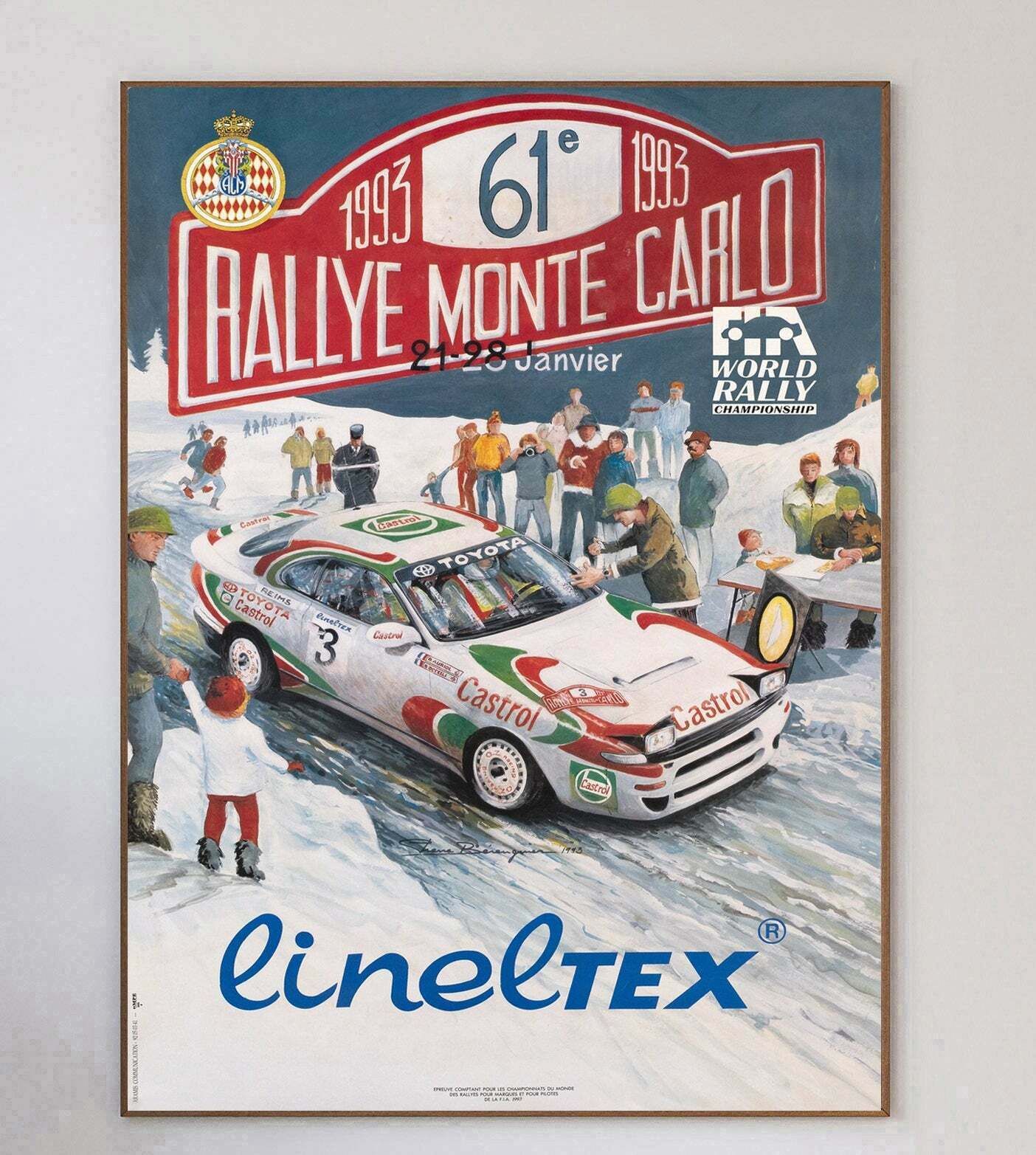 1993 Monte Carlo Rally Original Vintage Poster photo 389.0