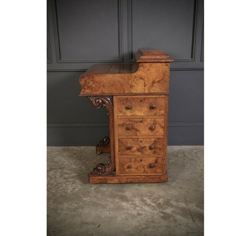 photo buy Magnificent Burr Walnut Marquetry Inlaid Davenport Desk