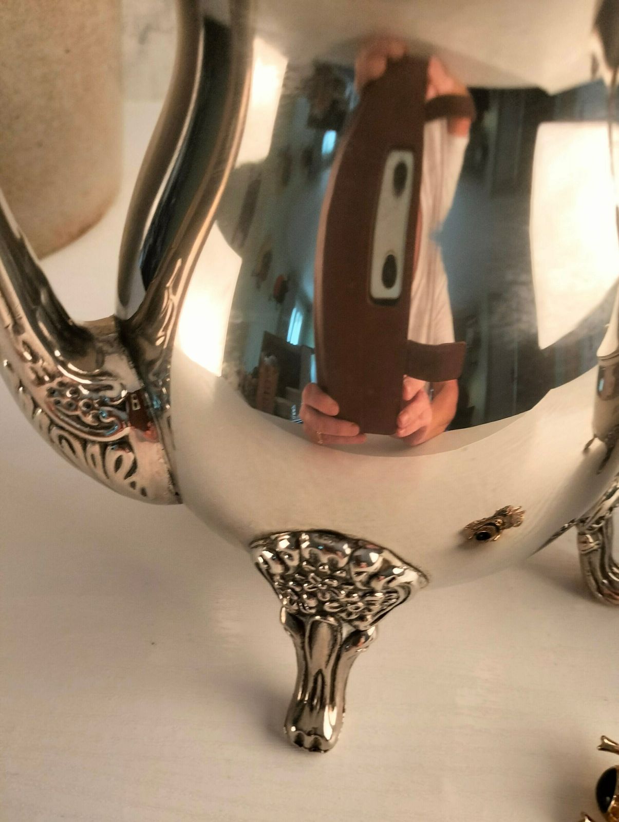 Antique Silver Plated Coffee Pot, Antique Silver Plated Sugar Bowl, Antique Silver Plated Coffee Pot & Sugar Bowl, Silver Plated Cafetière photo Home Decor