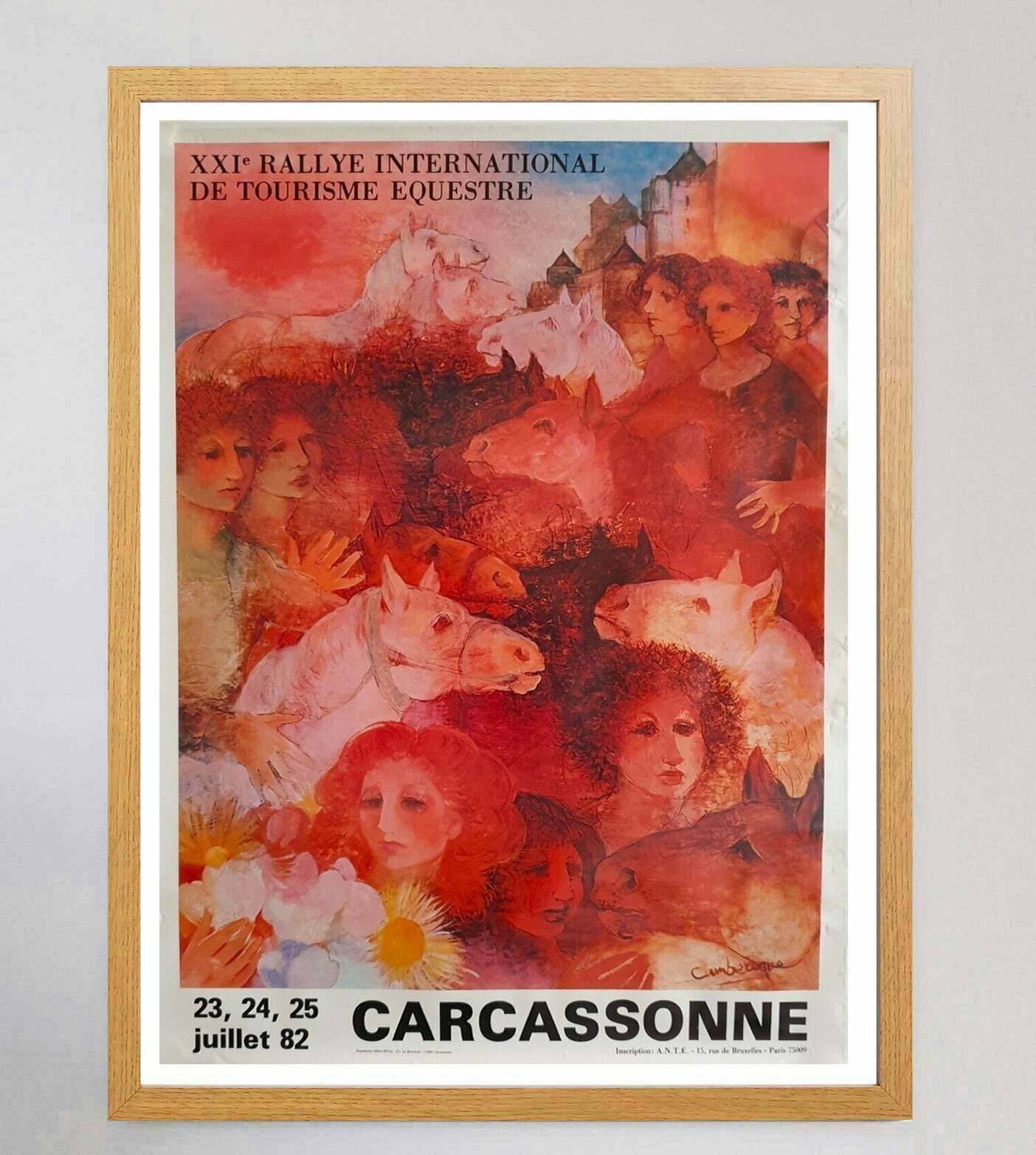 1982 Xxie Equestrian Rally Carcassonne  Original Vintage Poster photo Art