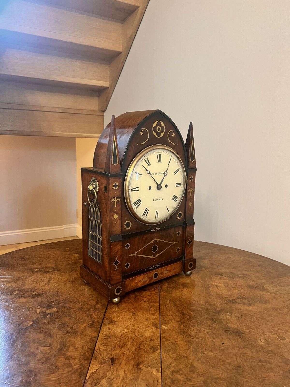 Outstanding Quality Large Antique Brass Inlaid Bracket Clock By George Orpwood photo for sale