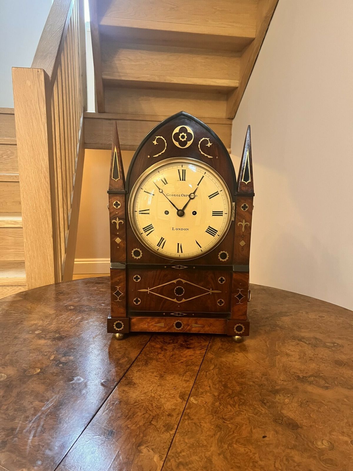 photo for sale Outstanding Quality Large Antique Brass Inlaid Bracket Clock By George Orpwood
