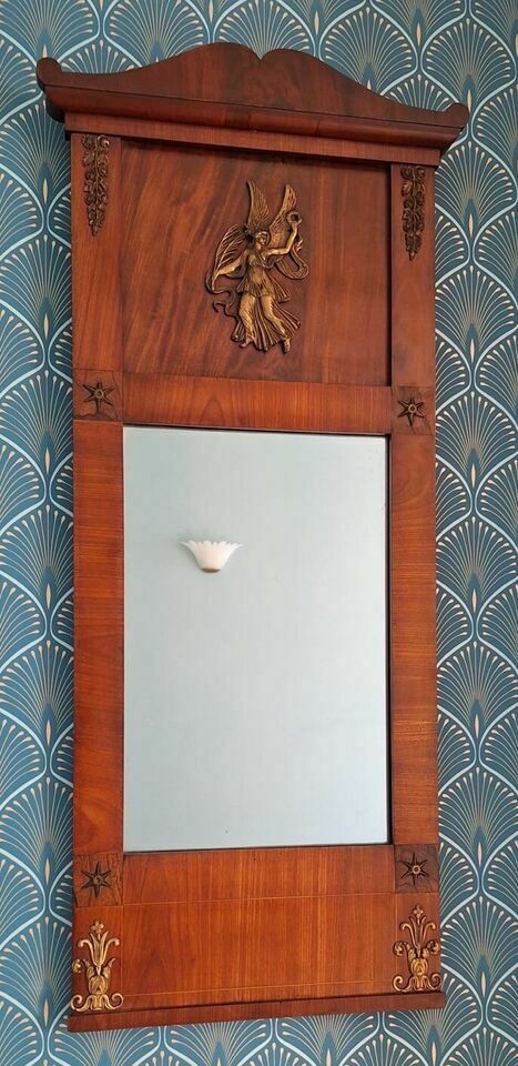 Original Large French Empire Antique Period Pier Mahogany & Ormolu Wall Mirror photo buy