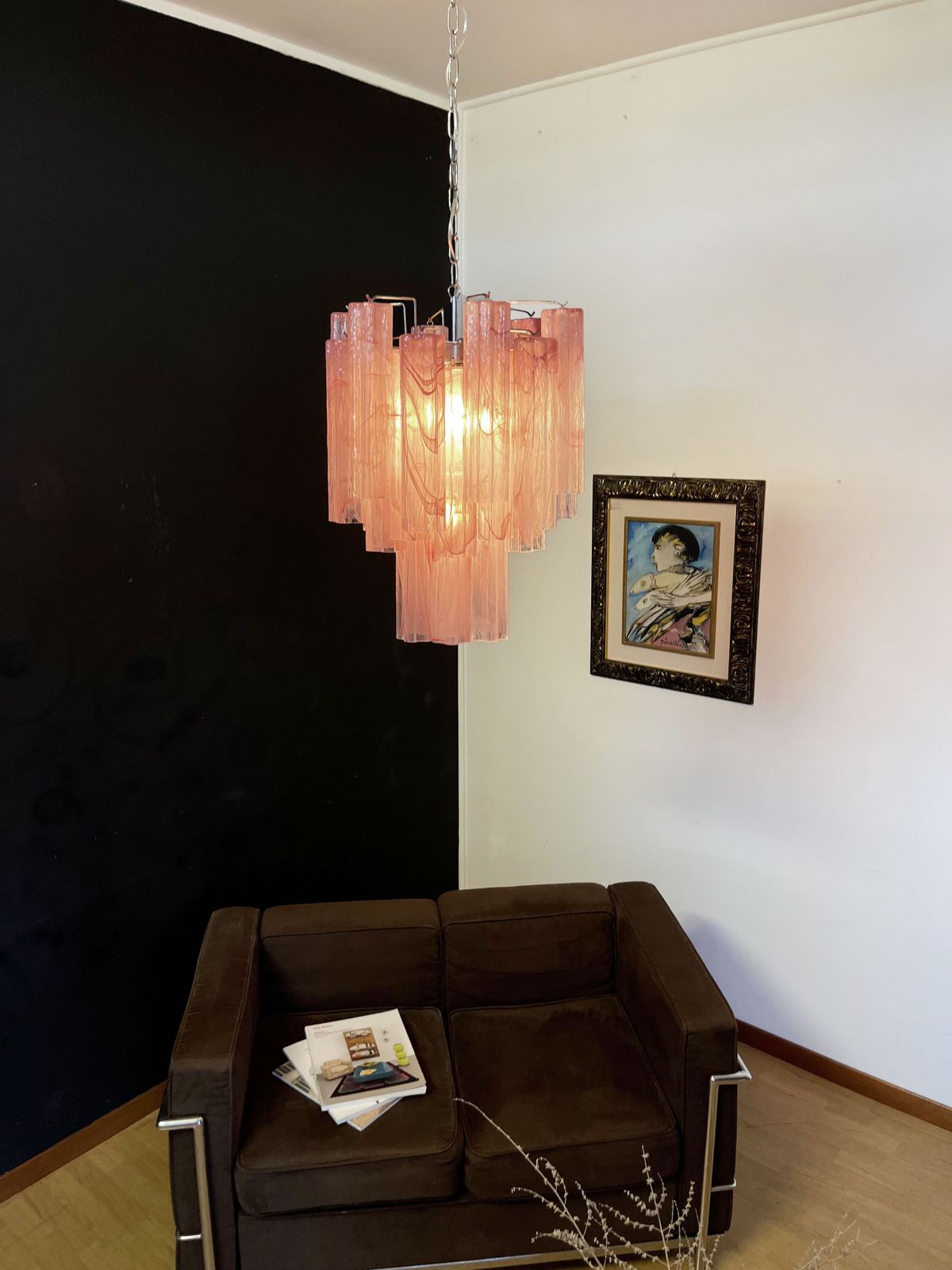 photo vinterior Fantastic Glass Tube Chandelier   30 Albaster Pink Glasses