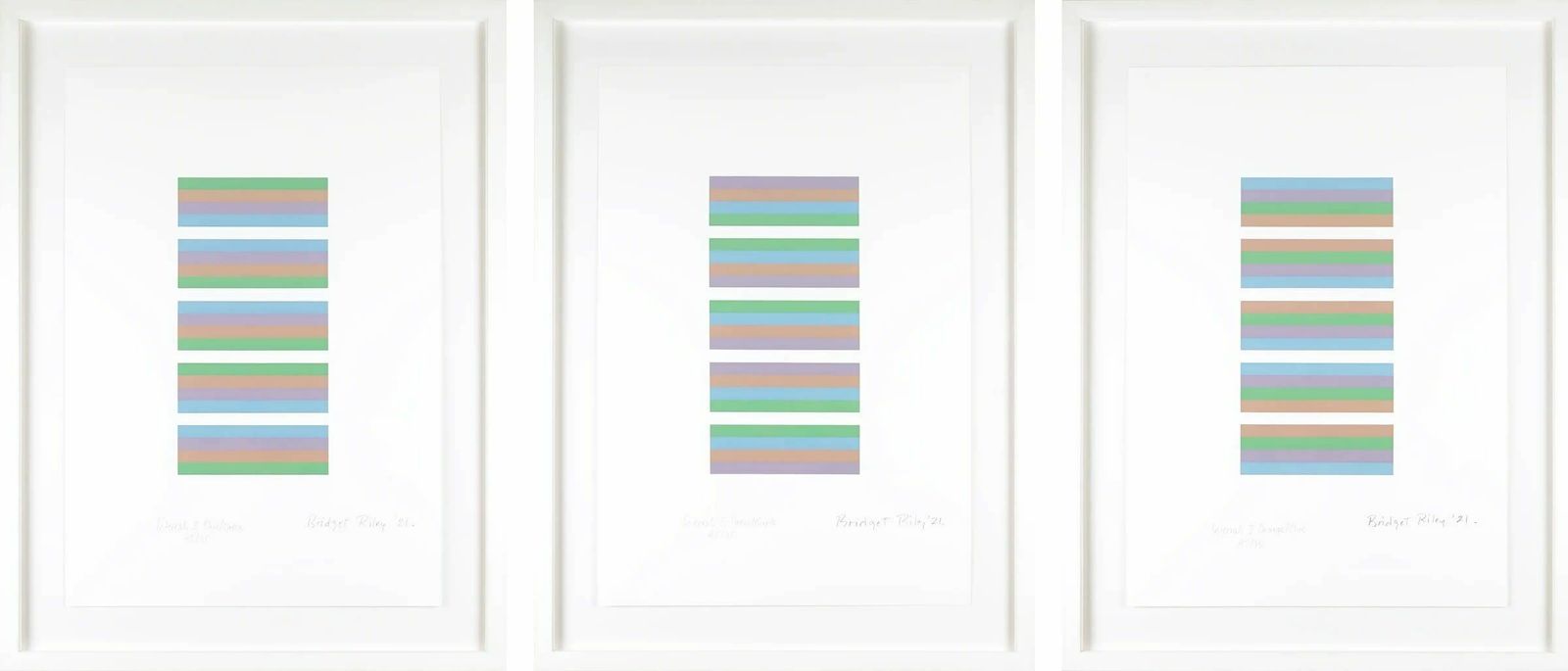 Bridget Riley Intervals 3   Complete Set Of 3, (2021)
