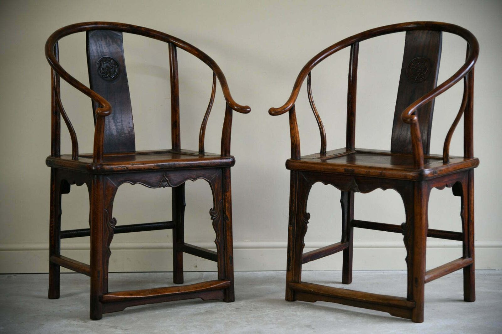 Pair Of Ming Style Chinese Hardwood Armchairs, 19th Century photo buy