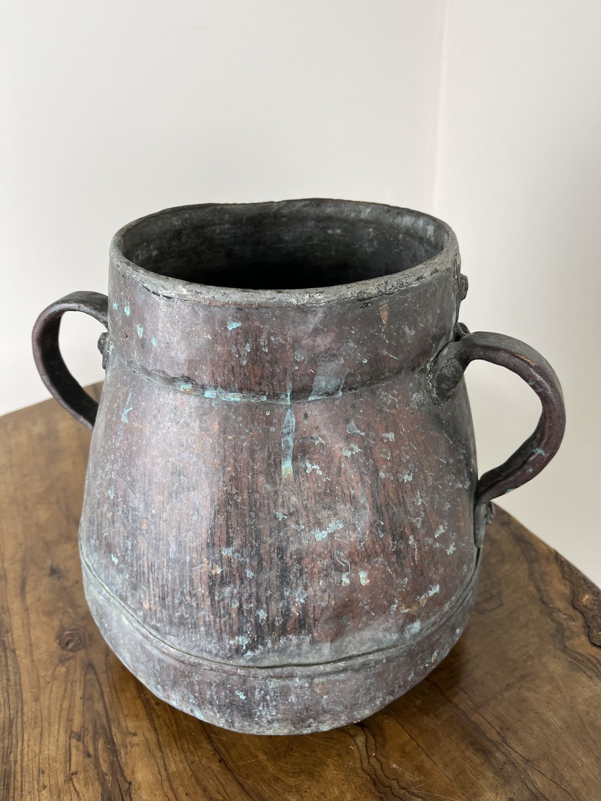 Wonderfully Aged Large Antique Copper Cauldron Of French Origin photo for sale