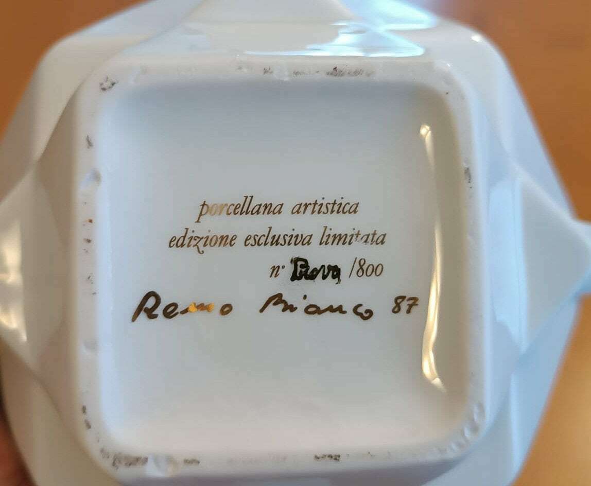 Remo Bianco Porcelain Coffee Service Tableaux Dores Tete A Tete Duet Limited Edition photo vintage