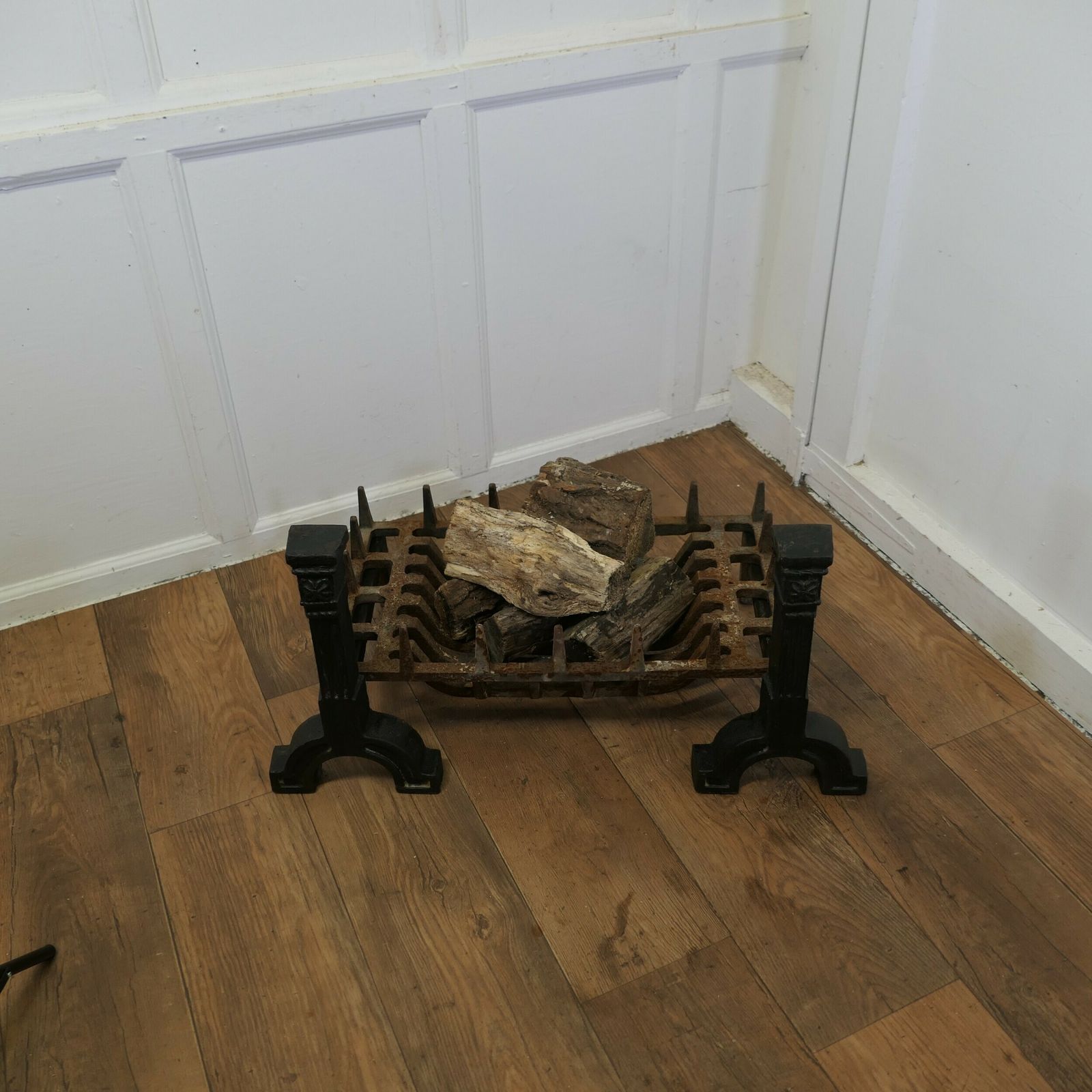 Large 19th Century Inglenook Fire Grate On Andirons photo furniture