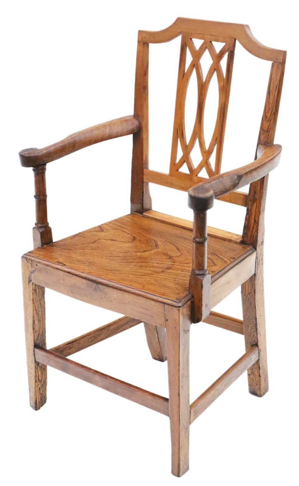 19th Century Elm Kitchen Dining Chairs: Set Of 6 (5+1), Antique Quality photo for sale