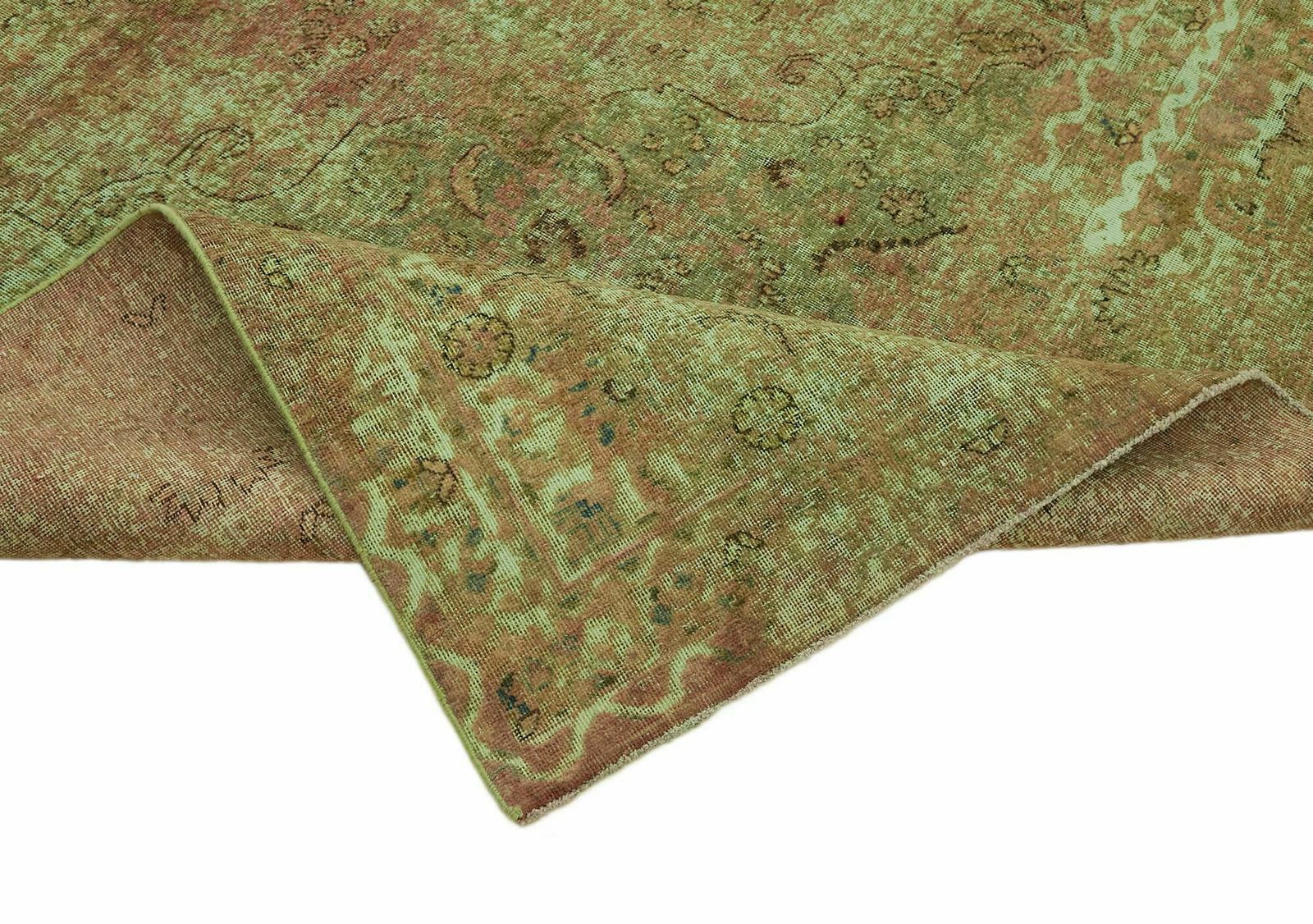 Handmade Green Overdyed Large Area Rug 285 Cm X 390 Cm photo vinterior
