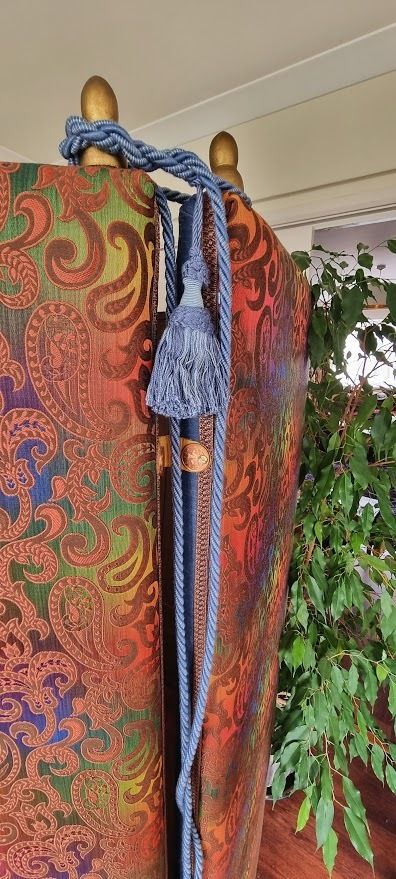 Stunning And Unique Mid Century Shot Silk Room Divider Screen photo vinterior