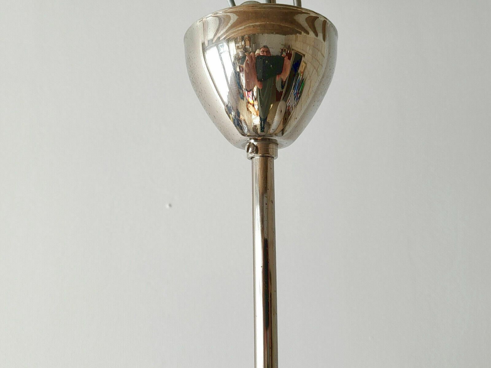 photo furniture Vintage Ceiling Chandelier Suspension 1960 Space Age Chrome Steel & Brushed 60s