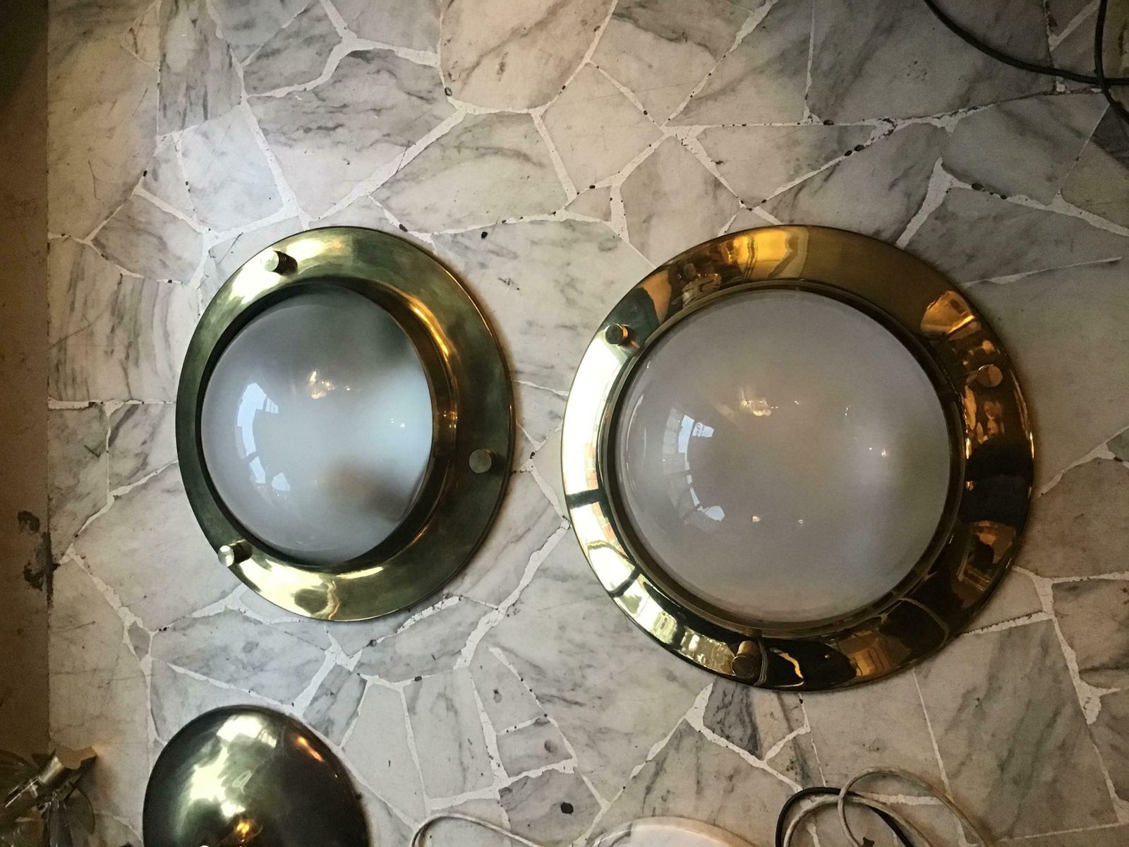 Azucena “Tommi” Luigi Caccia Dominioni Ceilling Light Sconces Brass Glass, 1950 photo 3050.0