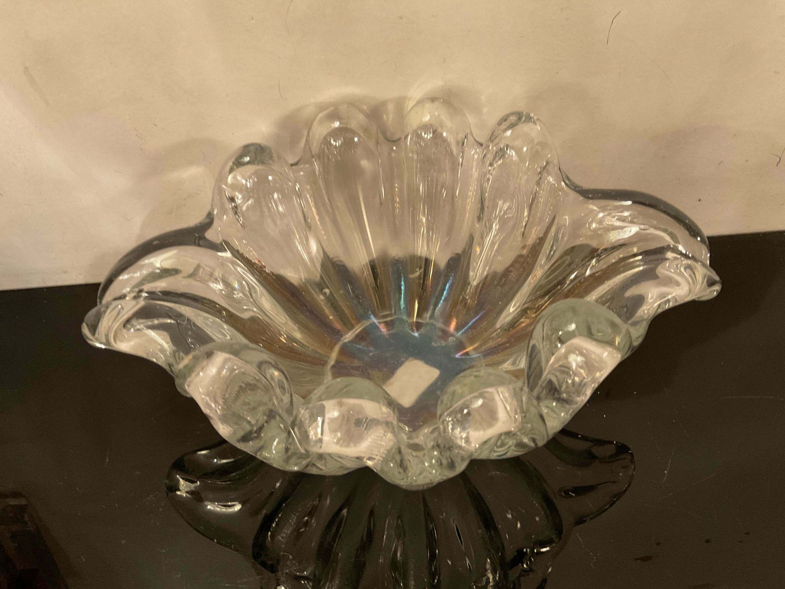 Barovier And Toso Centerpiece/ Empty Pockets Iridescent Murano Glass 1940 Italy photo Home Decor