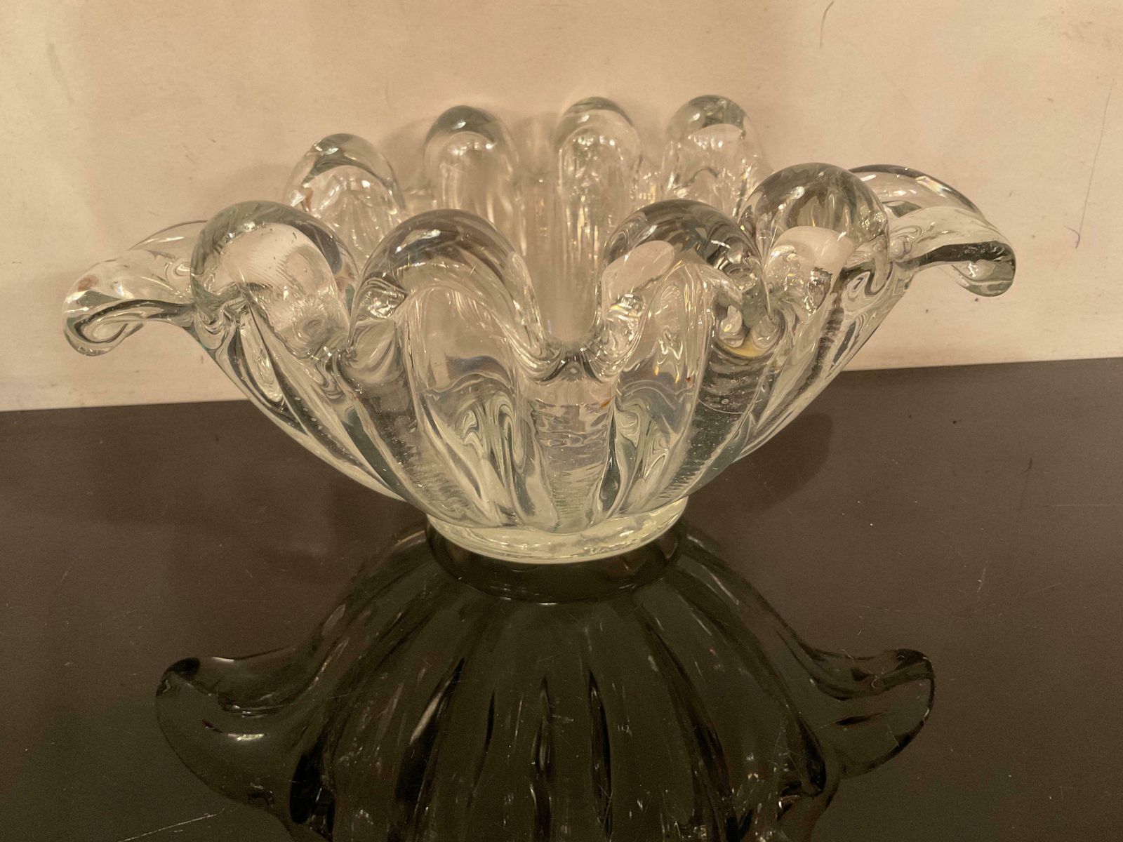 Barovier And Toso Centerpiece/ Empty Pockets Iridescent Murano Glass 1940 Italy photo 1133.0