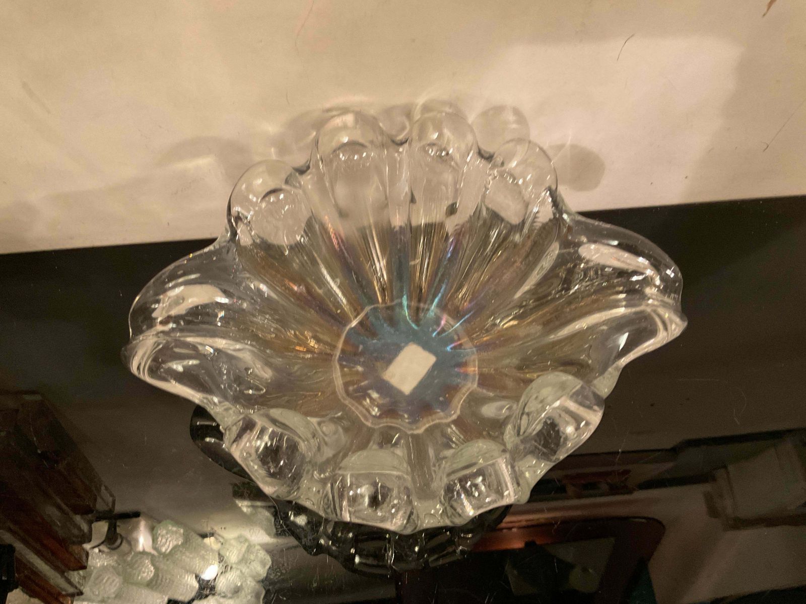 Barovier And Toso Centerpiece/ Empty Pockets Iridescent Murano Glass 1940 Italy photo vinterior