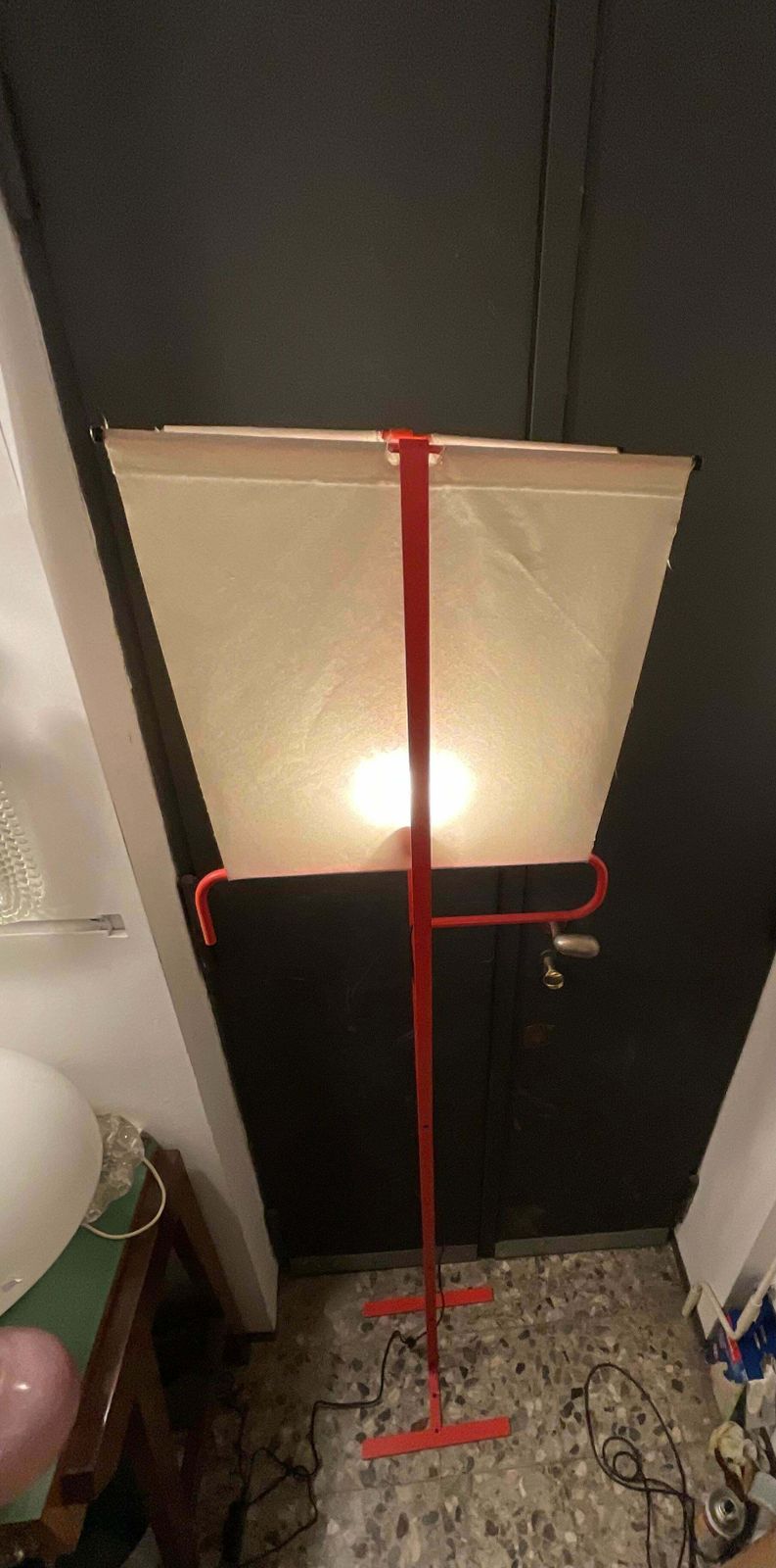 Arteluce Floor Lamp “Le Falene” Di Piero De Martini  Metal, Cotton , 1970, Italy photo vintage