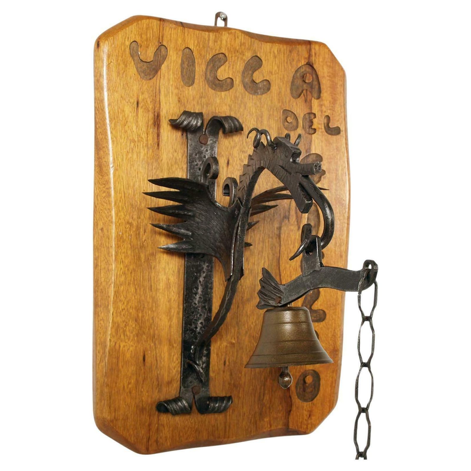 Manual Entrance Bell In Wrought Iron, Tyrolean Craftsmanship From 1950s