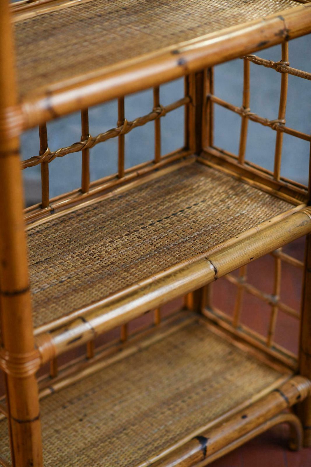 photo vinterior Rattan And Wicker Bookcase, Italy 1980
