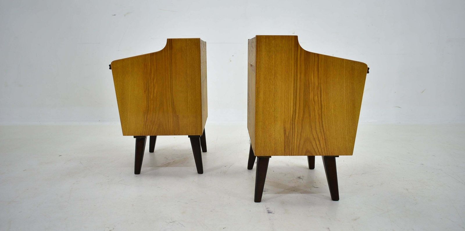Furniture 1960s Pair Of Midcentury Bedside Tables By Mojmir Požár, Czechoslovakia photo