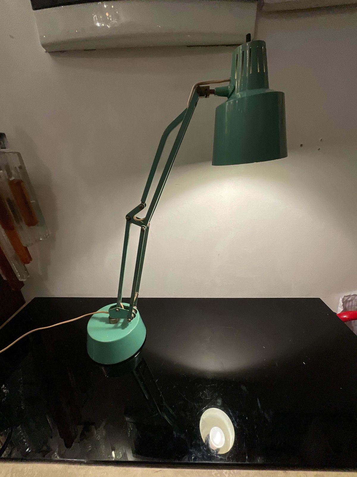 Stilux   1950s Industrial Table Lamp   Green Enameled Metal photo buy
